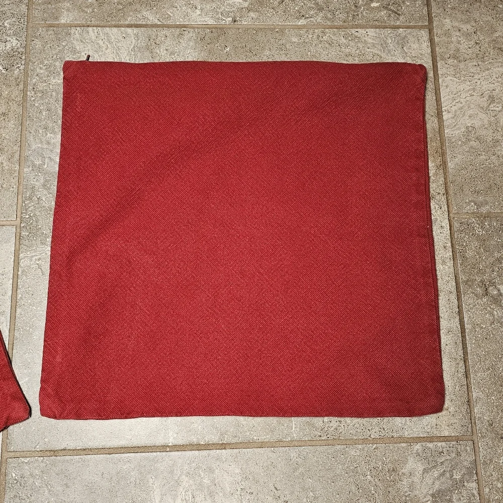 [POTTERY BARN] (2) Red Decorative Pillow Case Covers